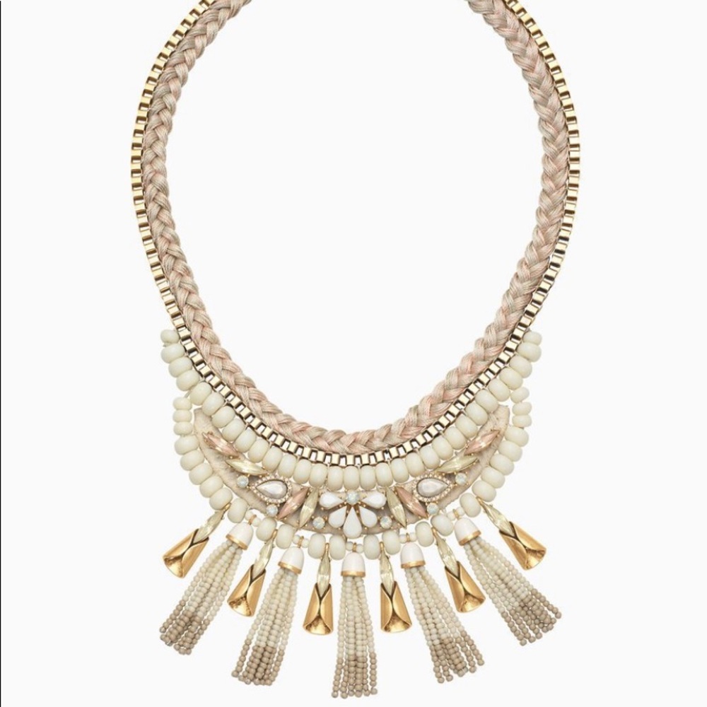 Stella & Dot Cream and Gold Statement Necklace